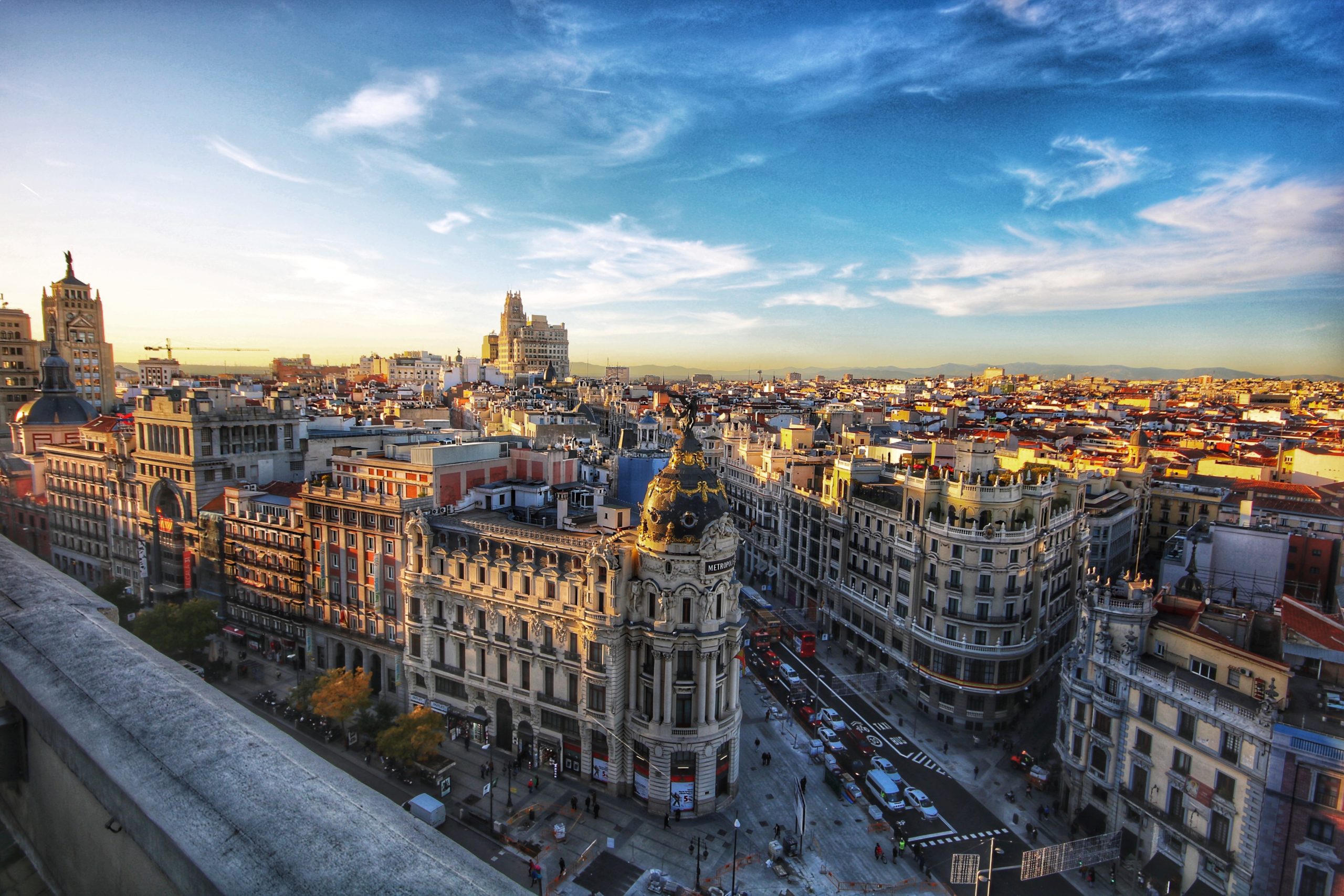 Panoramic photograph of Madrid.